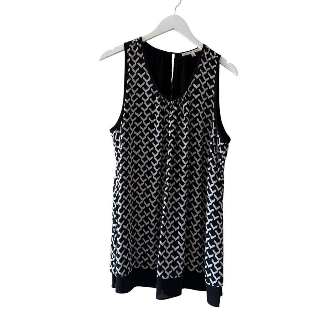 Anthropologie DanielRainn Sleeveless Black White Abstract Size 1X# 2511